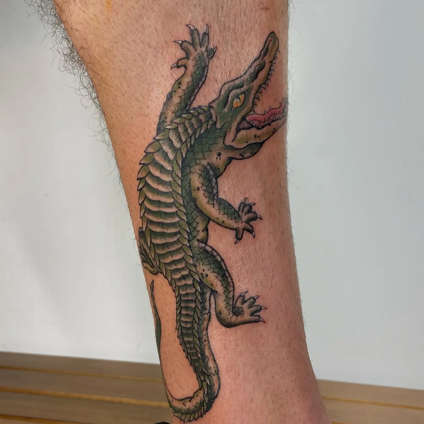 Lagarto em linha no tornozelo