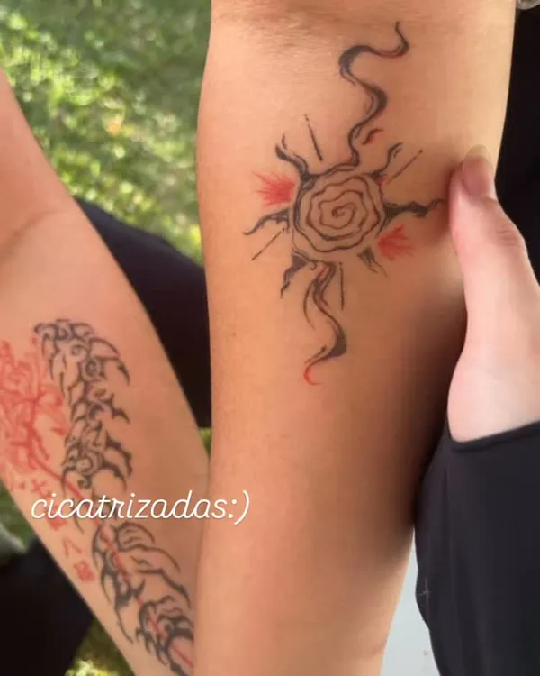 Sol com vermelho cicatrizado