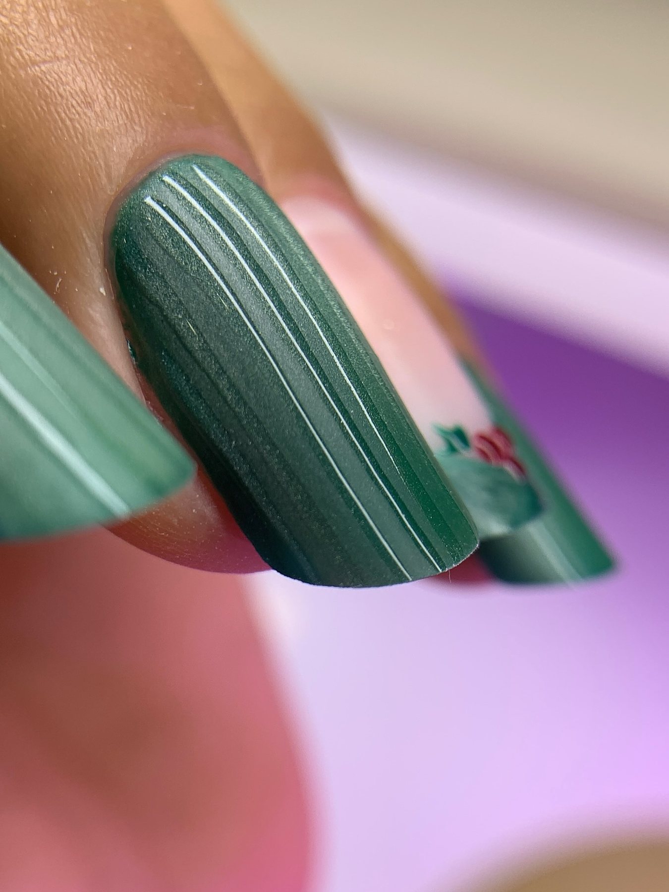 Encapsulada verde com textura floral — Lenny Amorim Beauty Studio