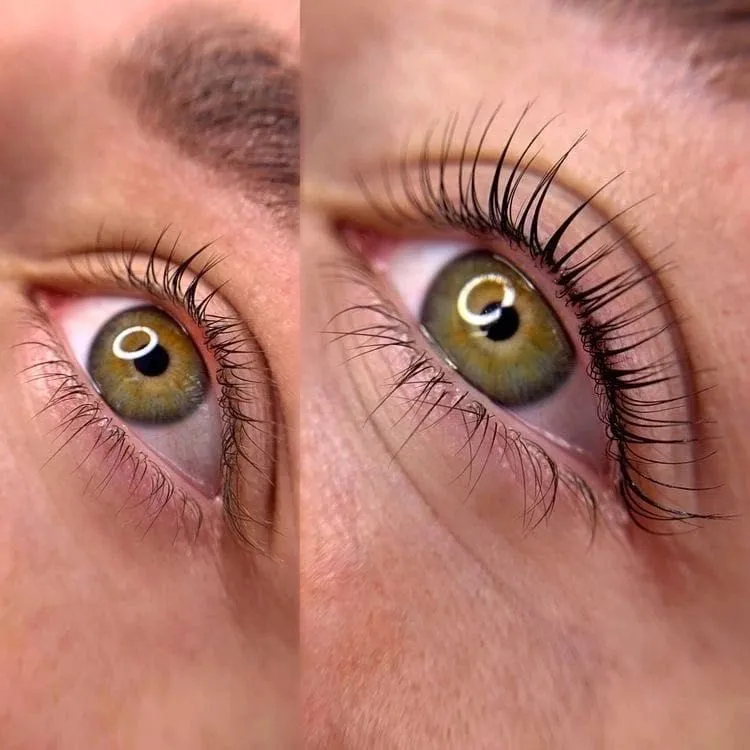 Lifting de pestanas, antes e depois