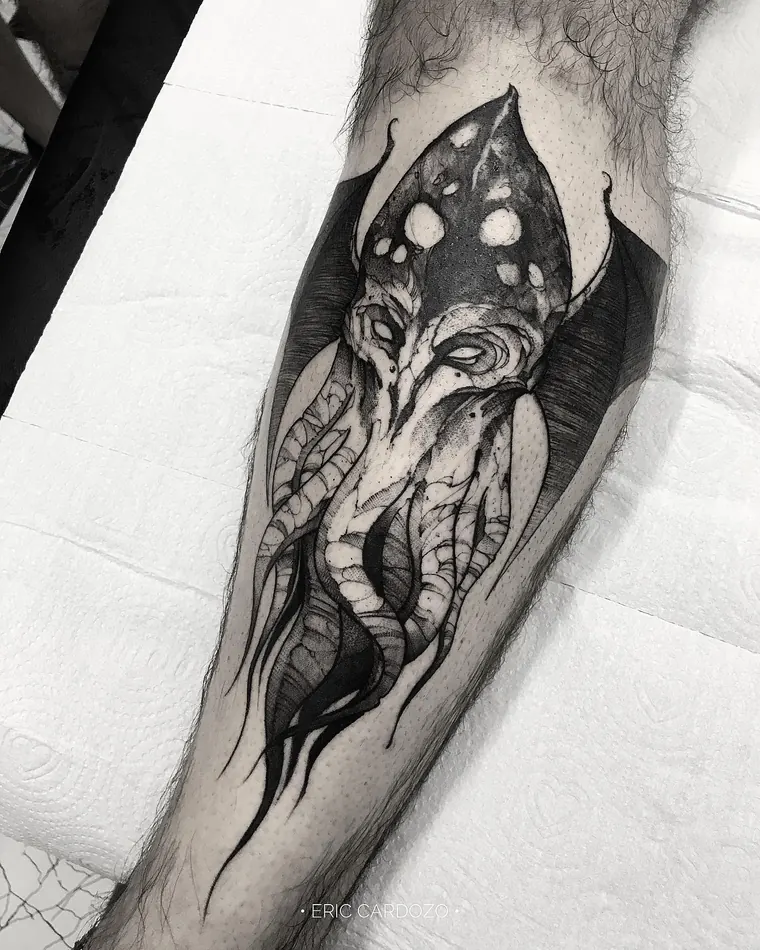 Cthulhu, tatuagem sketch por Eric Cardozo