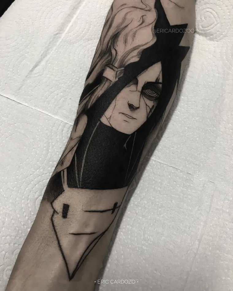 Silhueta sólida, tatuagem blackwork por Eric Cardozo