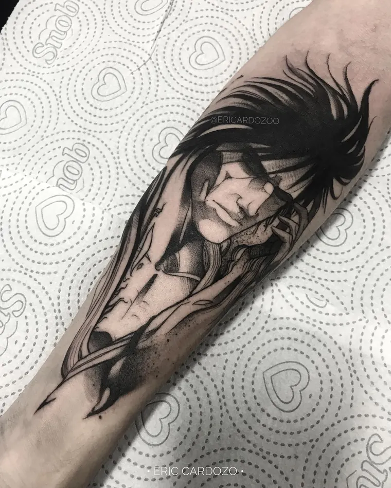 Silhueta em traço, tatuagem sketch por Eric Cardozo