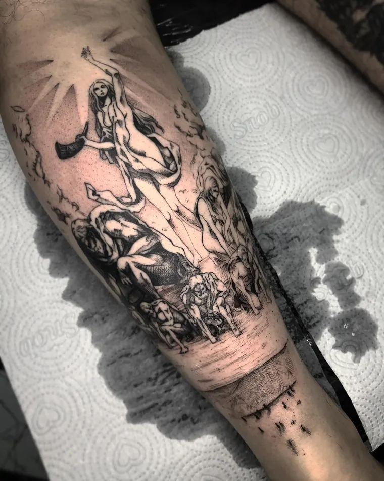 Ascensão, tatuagem sketch por Eric Cardozo