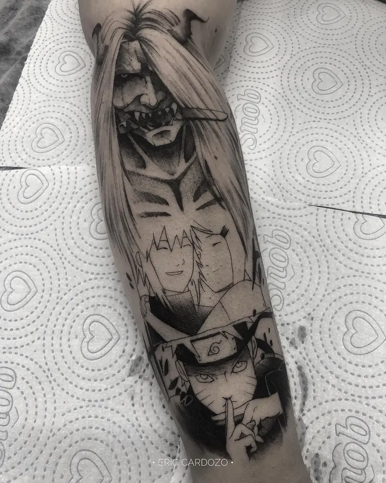Painel anime, tatuagem sketch por Eric Cardozo